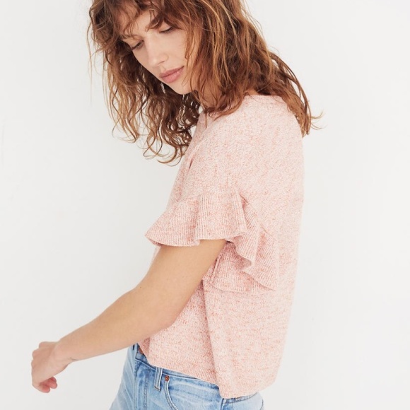 Madewell Ruffle Sleeve Sweater Tee XS - Picture 6 of 8
